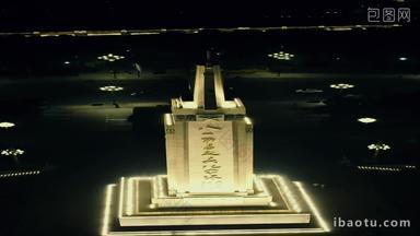江西南昌八一起义纪念碑夜景航拍